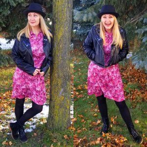 Vintage Floral Dress with Pocket (M/L)